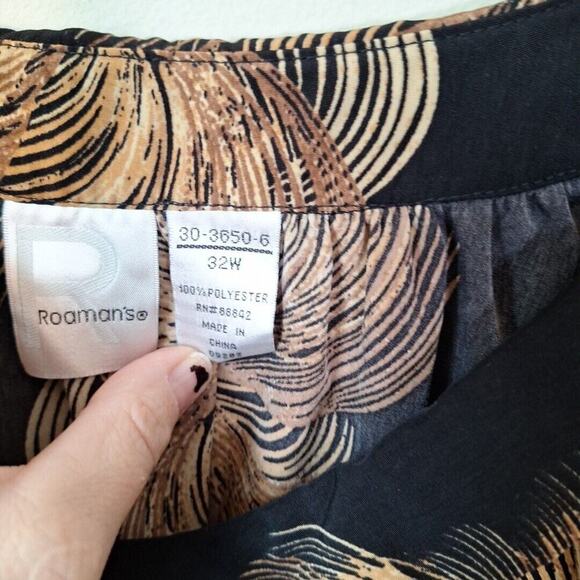 Romans Black Peter Pan Collar Babydoll Tunic Blouse Women Size 32W Retro Goth - Picture 4 of 7